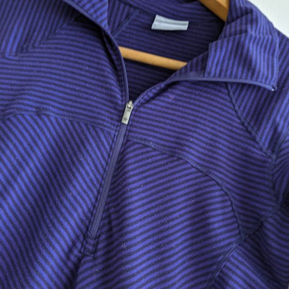 Columbia Purple/Black Striped Half-Zip Pullover S - Picture 3 of 9